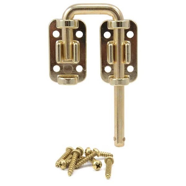 Harry Engerts Co Patio Door Drop-in Security Latch Bolt, Brass Plated, 1-1/4 Shackle Width 10SDL-B - main
